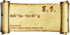 Báhn Virág névjegykártya