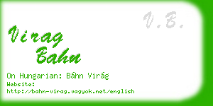 virag bahn business card