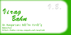 virag bahn business card
